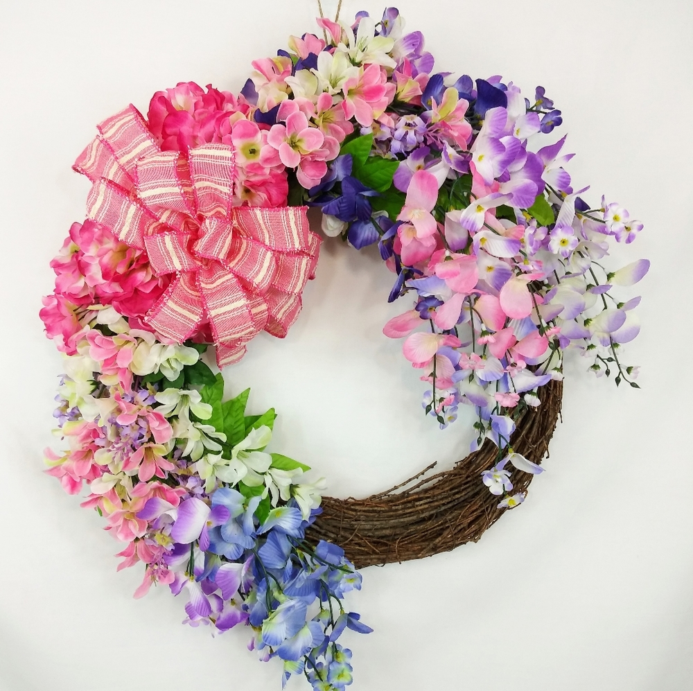 Spring Floral Welcome Wreath